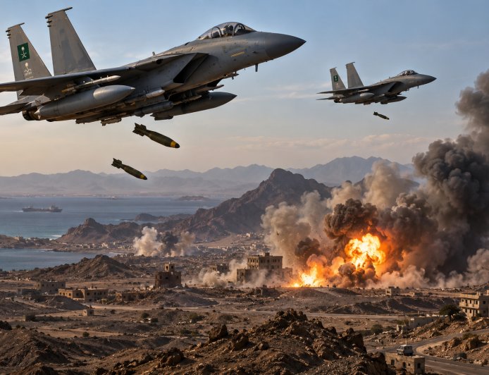 Saudi Coalition Targets 136 Houthi Military Sites